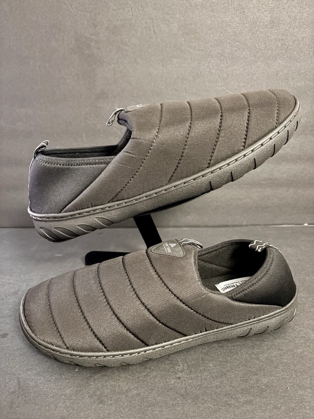 OZARK TRAIL Men's Puffer Shoes SZ 11 Loafer/Slipper Black Memory Foam